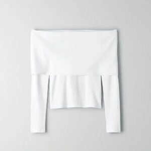 Aritzia White Long Sleeve Top